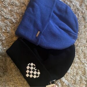 T.J.Maxx Blue and Black Beanie Set